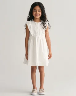 Girls Frilly Broderie Anglaise Dress