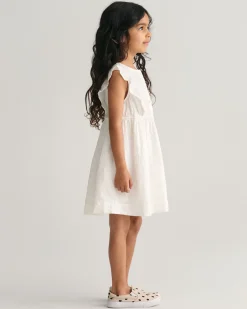 Girls Frilly Broderie Anglaise Dress