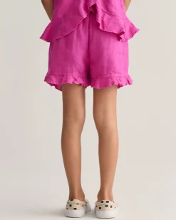 Girls Frilly Linen Shorts