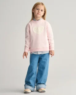 Girls Heart Graphic Crew Neck Sweatshirt