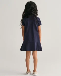 Girls Short Sleeve Piqué Flounce Dress