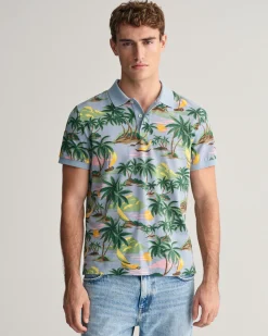 Hawaiian Print Polo Shirt