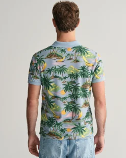 Hawaiian Print Polo Shirt