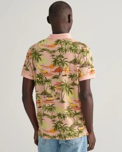 Hawaiian Print Polo Shirt