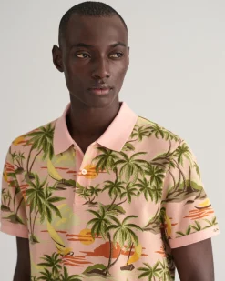 Hawaiian Print Polo Shirt