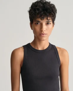 High Neck Ribbed Tank Top