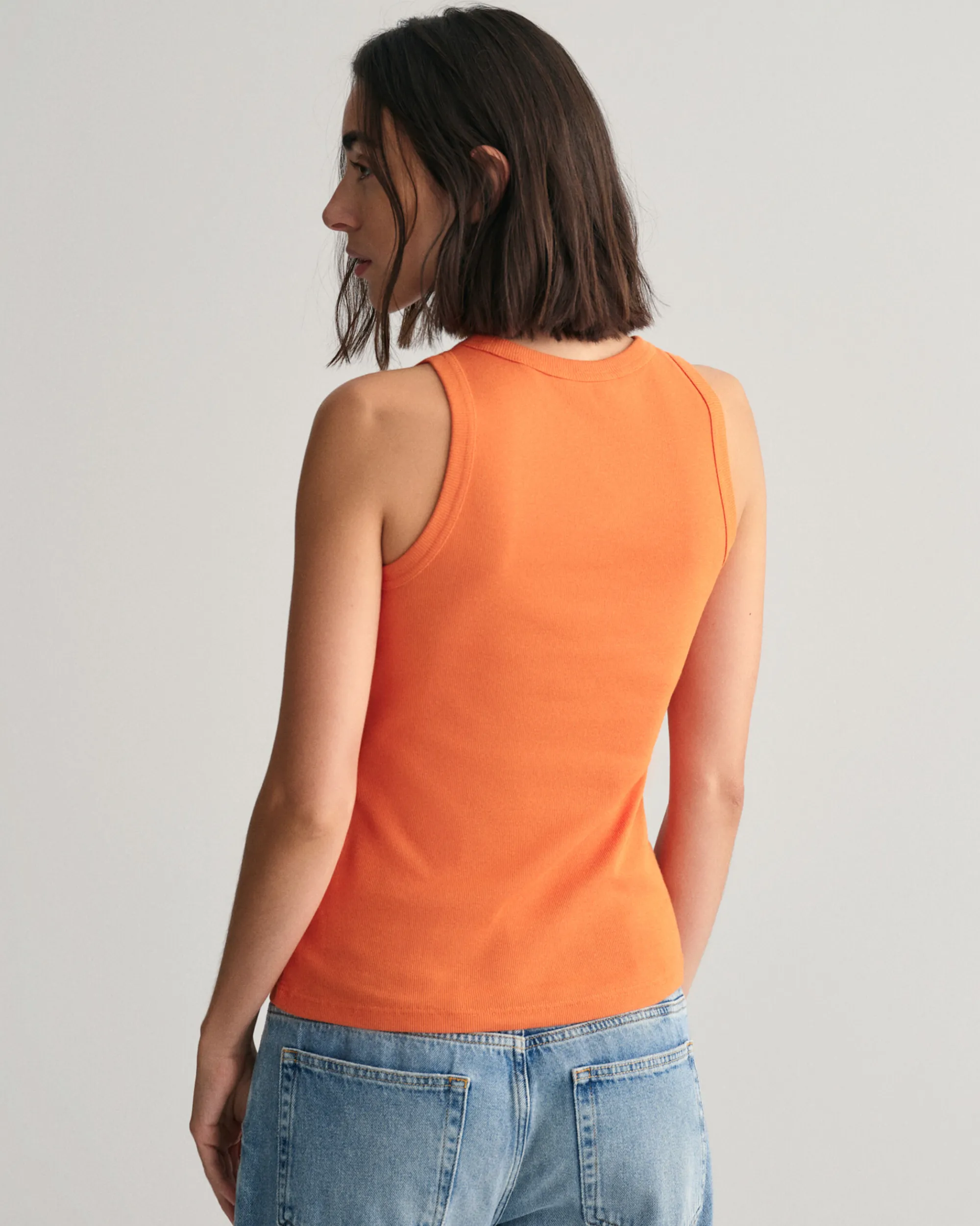 High Neck Ribbed Tank Top