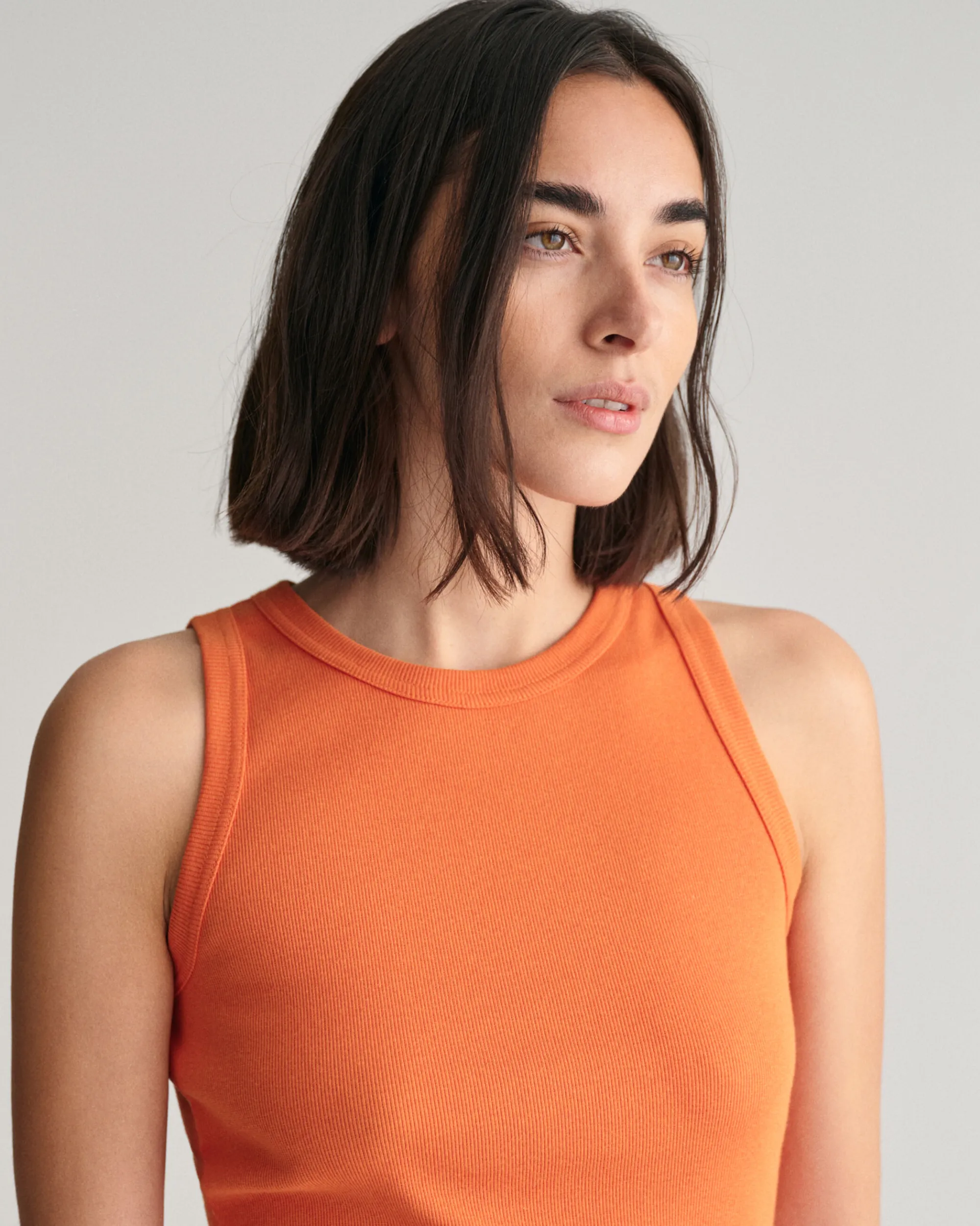 High Neck Ribbed Tank Top