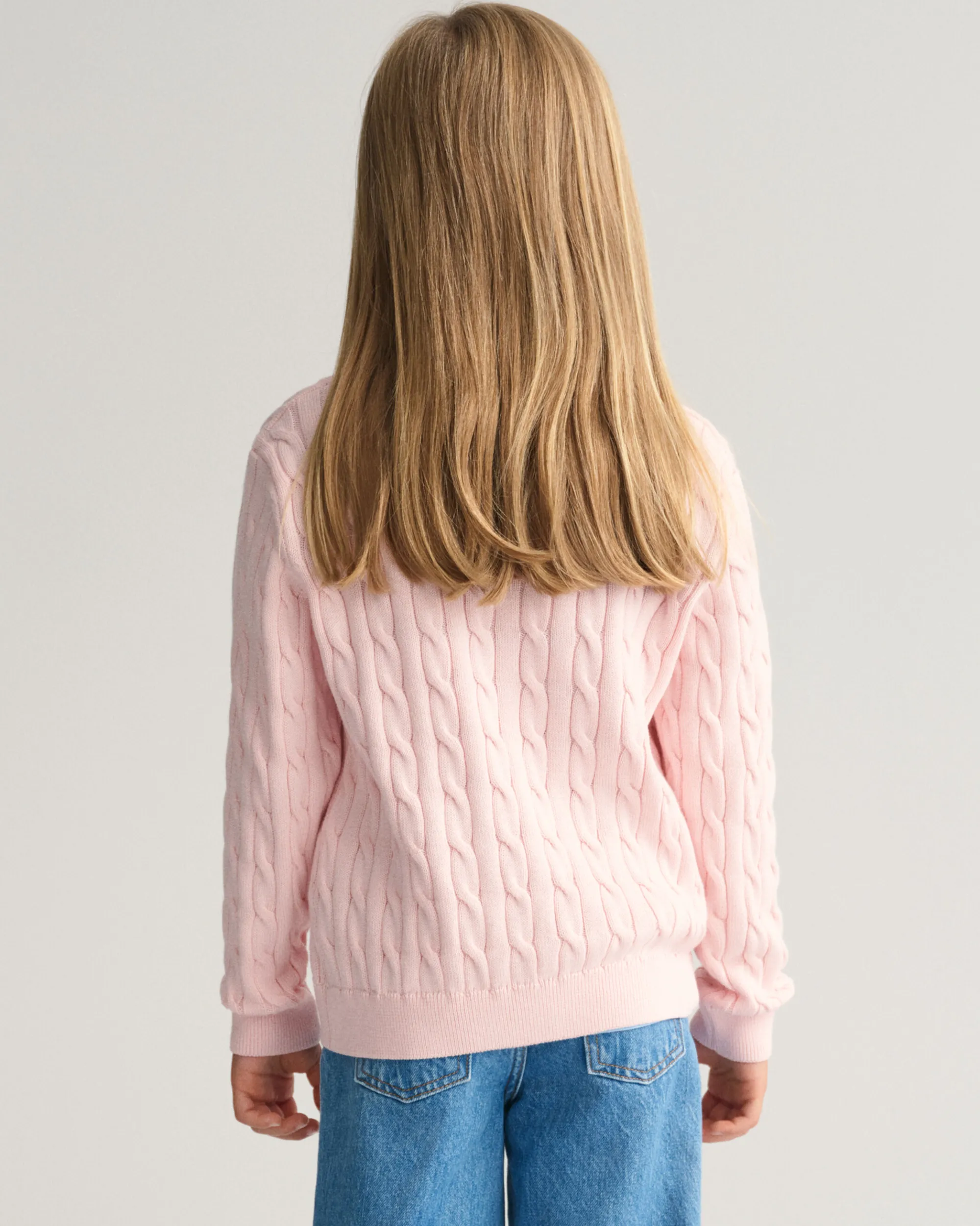 Kids Shield Cotton Cable Knit Crew Neck Sweater