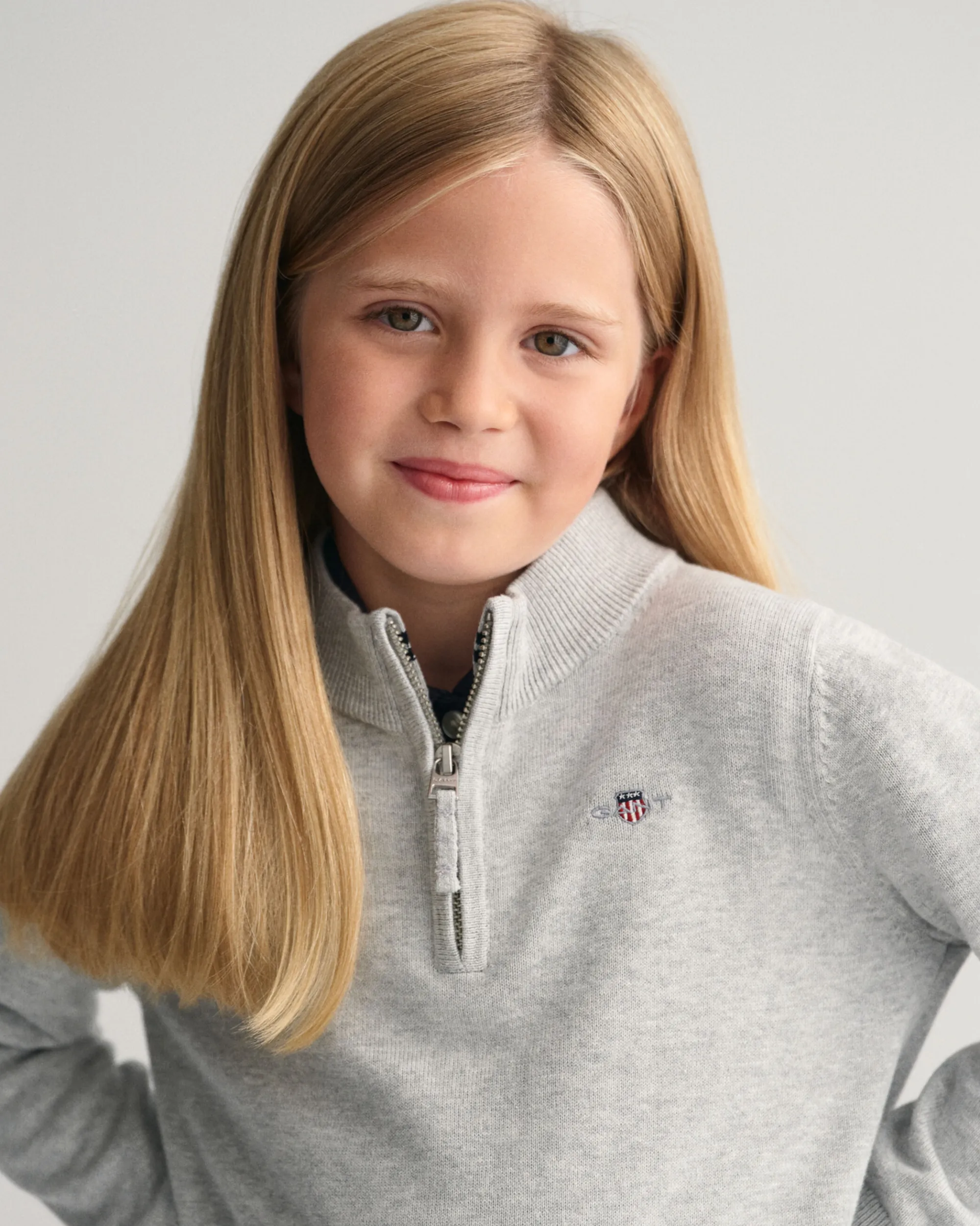 Kids Shield Cotton Half-Zip Sweater