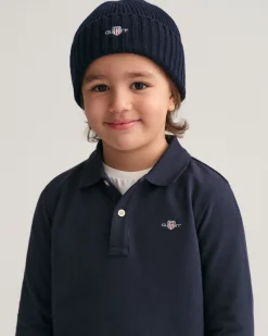 Kids Shield Long Sleeve Piqué Polo Shirt