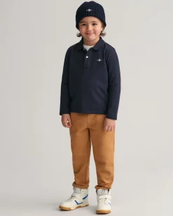 Kids Shield Long Sleeve Piqué Polo Shirt