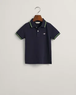 Kids Tipped Shield Piqué Polo Shirt