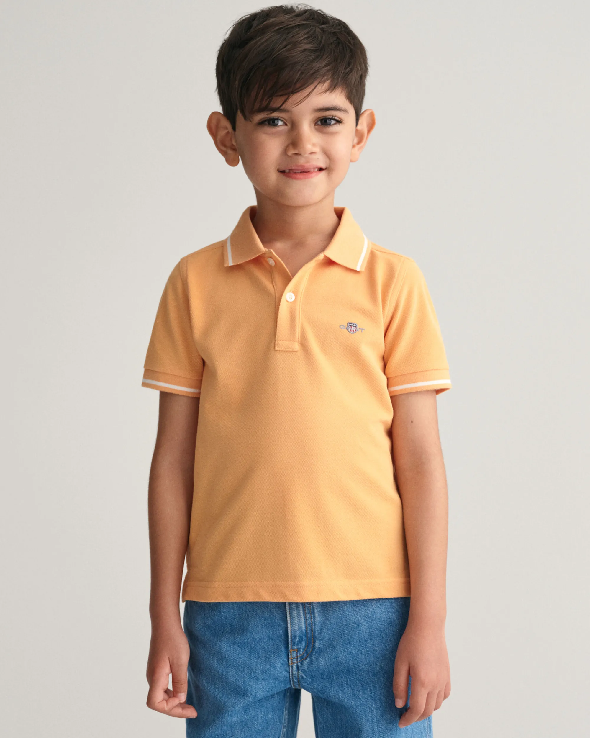 Kids Tipped Shield Piqué Polo Shirt