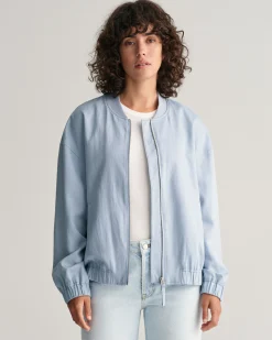 Linen Blend Bomber Jacket