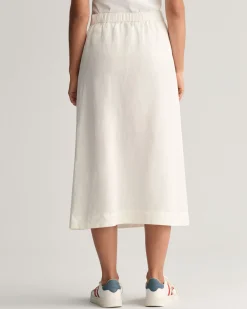 Linen Blend Midi Skirt