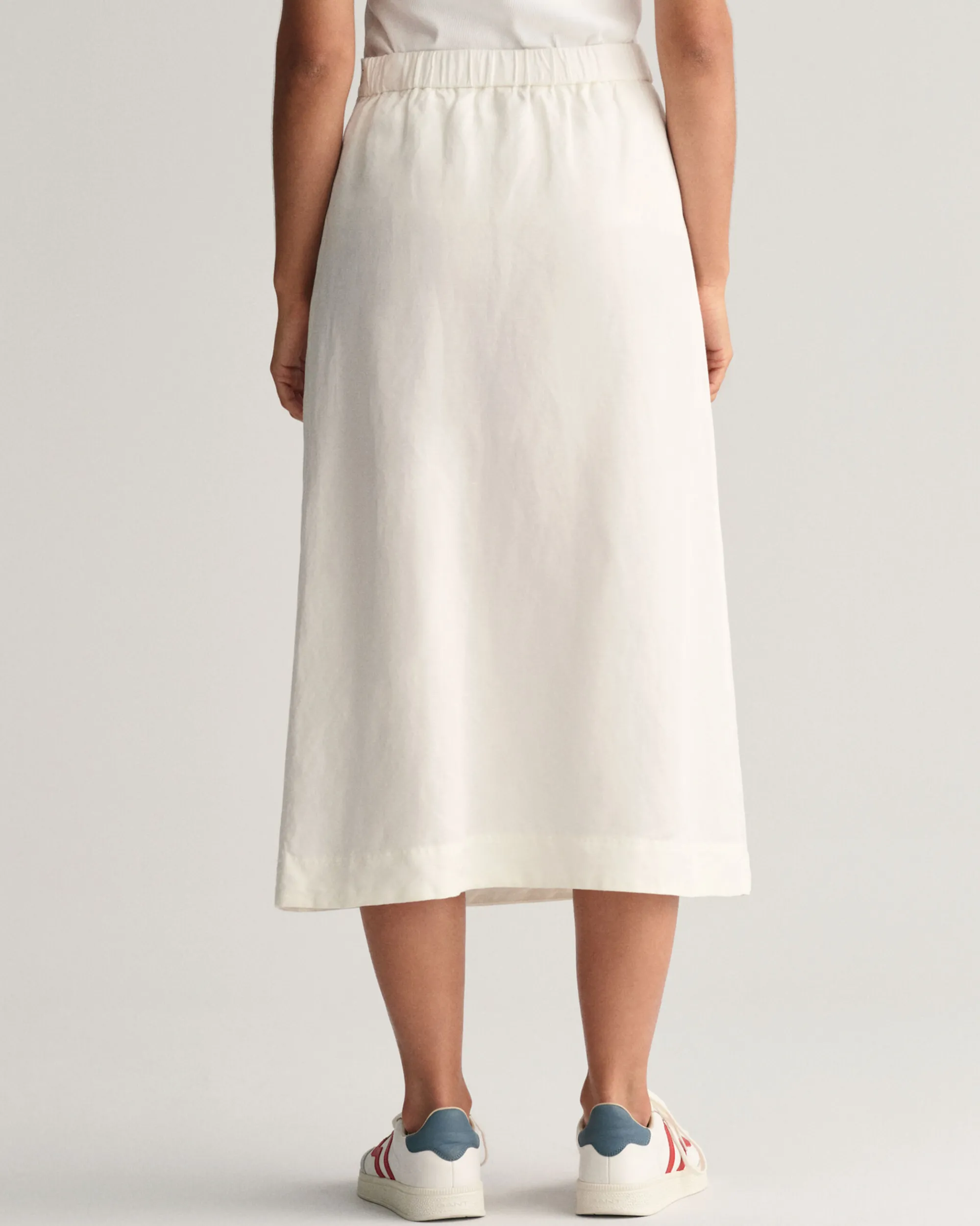 Linen Blend Midi Skirt