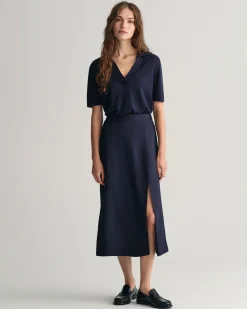Linen Blend Midi Skirt