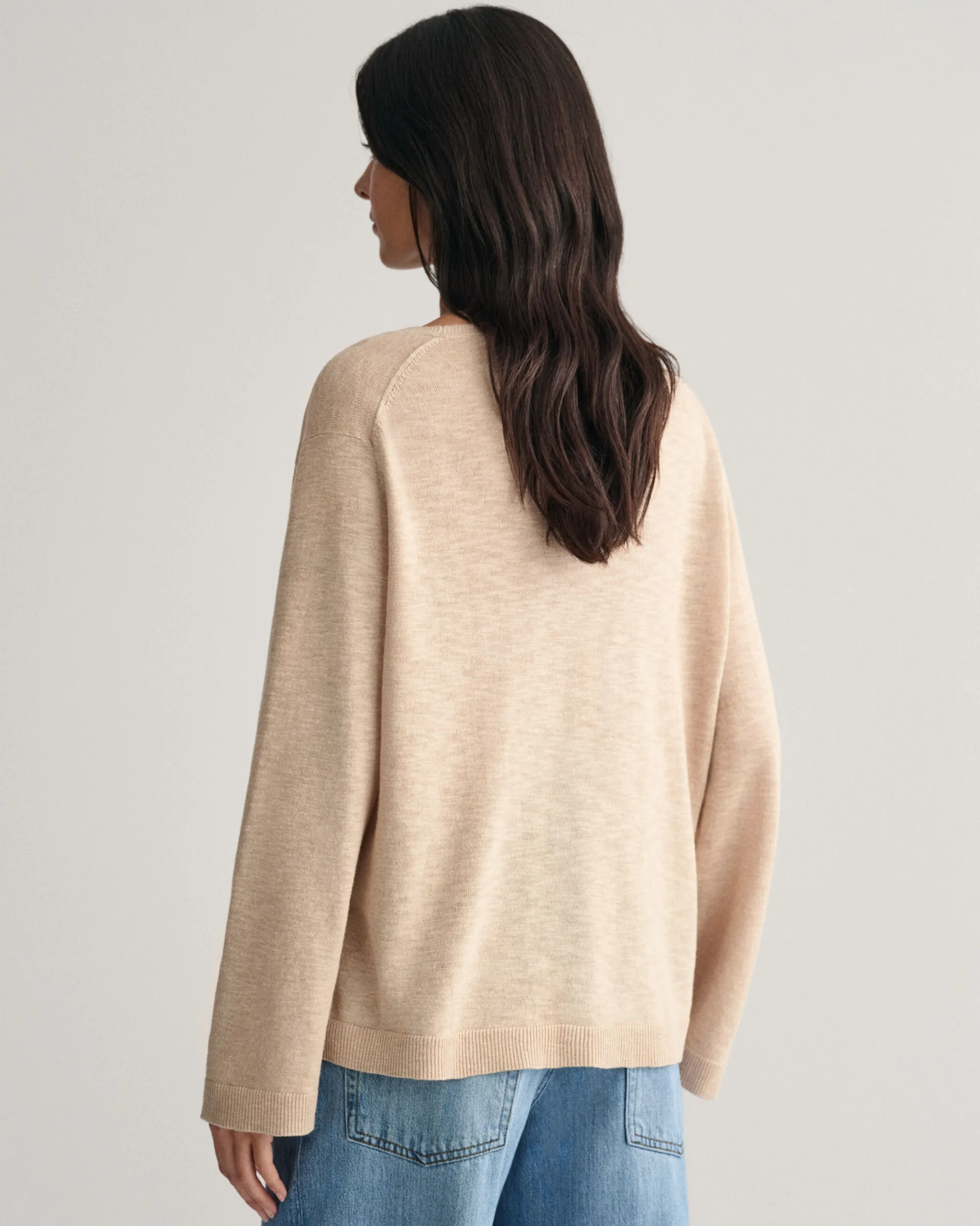 Linen Blend V-Neck Sweater