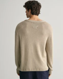 Linen Blend V-Neck Sweater