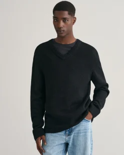 Linen Blend V-Neck Sweater