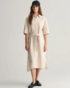 Linen Short Sleeve Shirt Dress