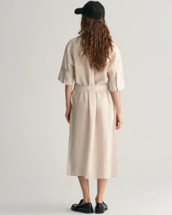 Linen Short Sleeve Shirt Dress