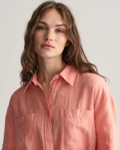 Linen Short Sleeve Shirt Dress
