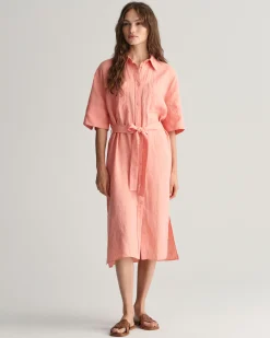 Linen Short Sleeve Shirt Dress