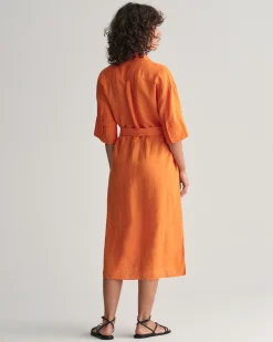 Linen Short Sleeve Shirt Dress