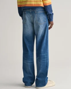 Loose Fit Vintage Wash Jeans