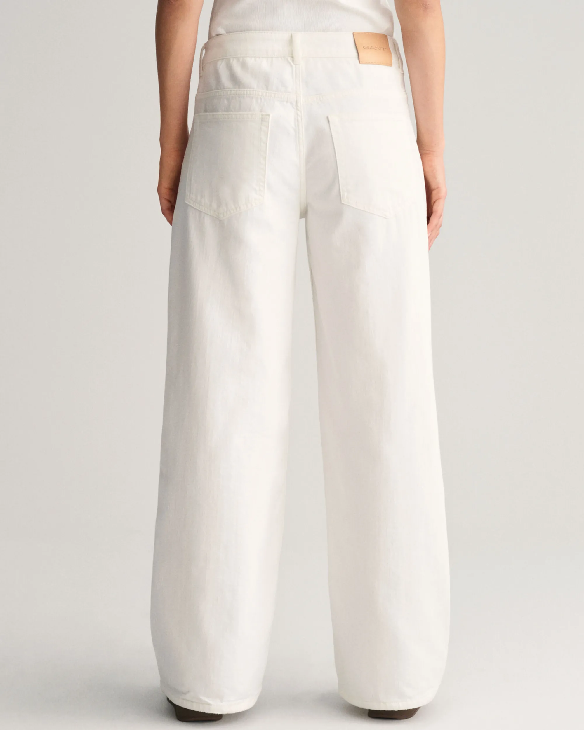 Low-Waisted Wide Leg White Jeans