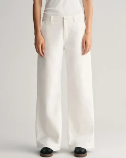 Low-Waisted Wide Leg White Jeans