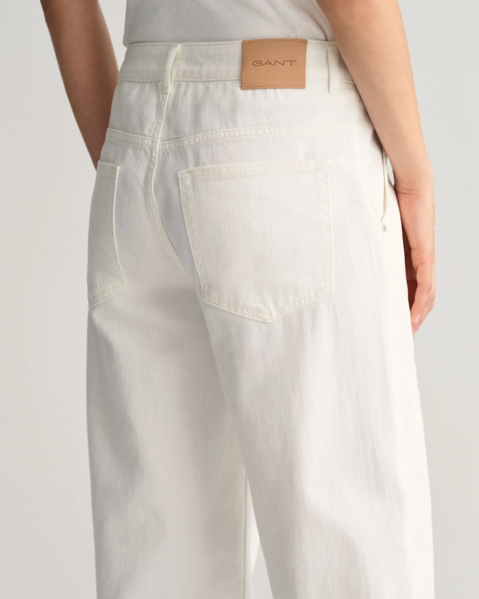 Low-Waisted Wide Leg White Jeans