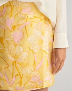 Magnolia Print Mini Wrap Skirt