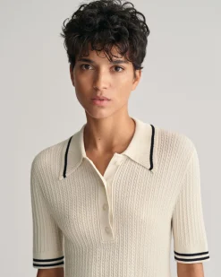Mini Cable Knit Polo Sweater
