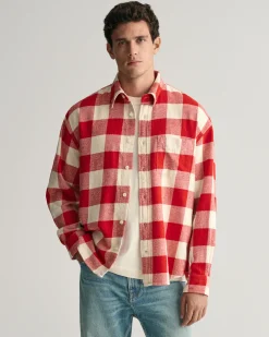 Oversized Textured Buffalo Checked Shirt