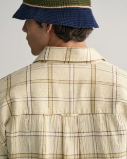 Oversized Textured Checked Shirt