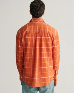Oversized Textured Checked Shirt