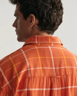 Oversized Textured Checked Shirt
