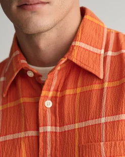 Oversized Textured Checked Shirt