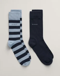 2-Pack Barstriped & Solid Socks