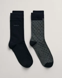 2-Pack Dot & Solid Socks