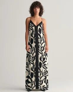 Palm Print Strap Dress
