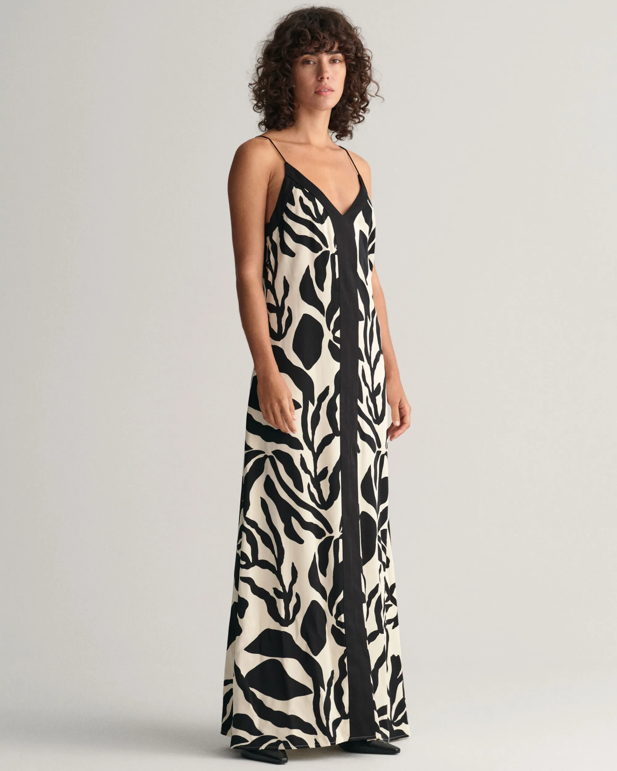 Palm Print Strap Dress