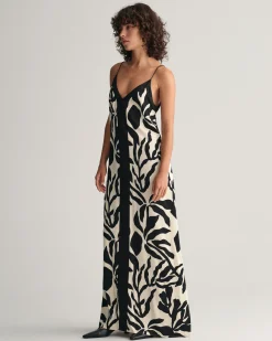 Palm Print Strap Dress