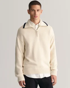 Plain Cotton Half-Zip Sweater