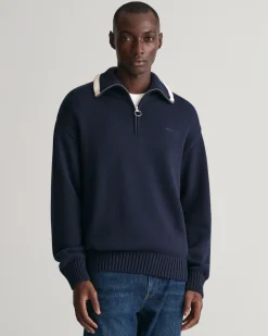 Plain Cotton Half-Zip Sweater