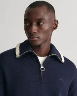 Plain Cotton Half-Zip Sweater