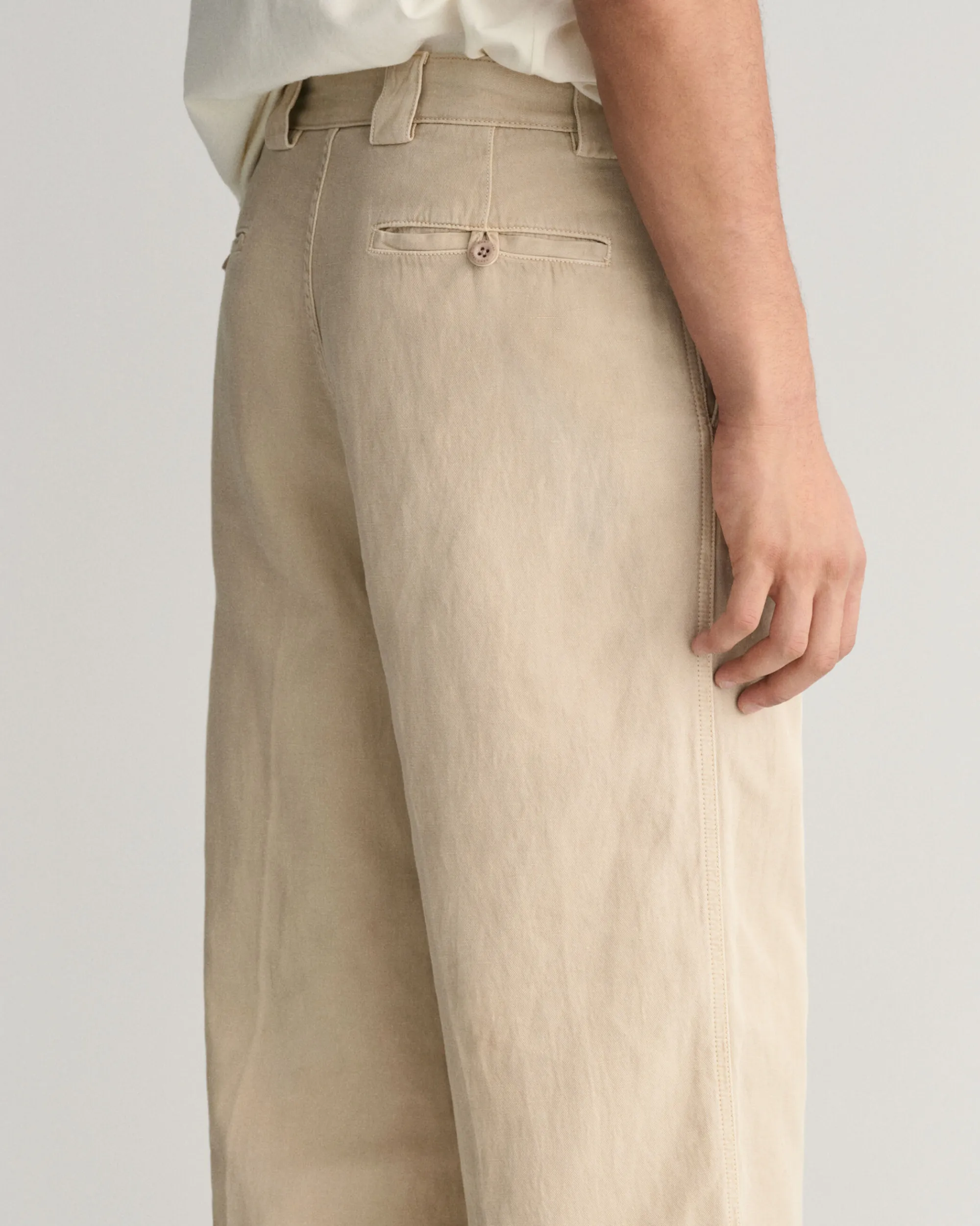 Pleated Cotton Linen Chinos